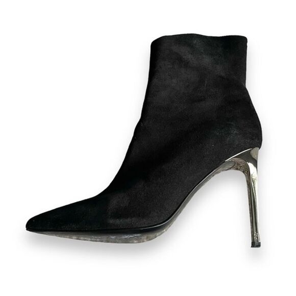Rag & Bone WES Black Suede Stiletto Boots Ankle Booties Size 8.5 High Heels - Picture 2 of 6
